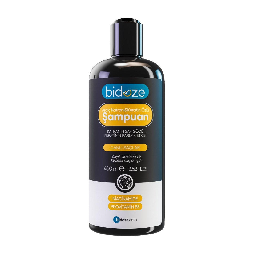 Bidoze Ardıç Katranı & Keratin Şampuanı 400 Ml | Kepek, Kaşıntı ve Dökülme Karşıtı