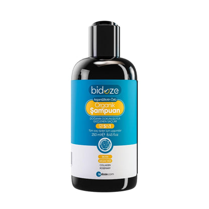 Bidoze Argan & Biotin Özlü Organik Şampuan 250 Ml. | Dökülme ve Kepek Karşıtı Onarıcı Bakım