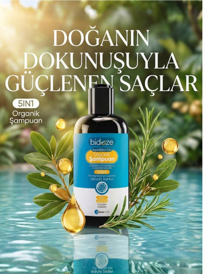 Bidoze Argan & Biotin Özlü Organik Şampuan 250 Ml. | Dökülme ve Kepek Karşıtı Onarıcı Bakım